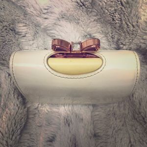 Ted Baker white wallet with rose gold bow